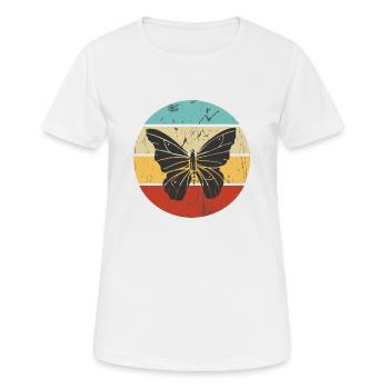 Conception de papillon Vinntage - T-shirt respirant Femme - blanc - Devant - AI Model Female 172 dark (172cm)