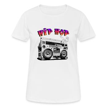 Danse hip hop - Musique hip hop - T-shirt respirant Femme - blanc - Devant - AI Model Female 172 dark (172cm)