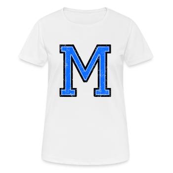 M - Letter / College Style - Women's Breathable T-Shirt - white - Front - AI Model Female 172 dark (172cm)