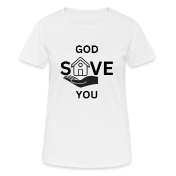 Dieu vous sauve - T-shirt respirant Femme - blanc - Devant - AI Model Female 172 dark (172cm)