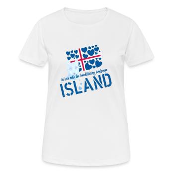 Islande Renard arctique Islande - T-shirt respirant Femme - blanc - Devant - AI Model Female 172 dark (172cm)