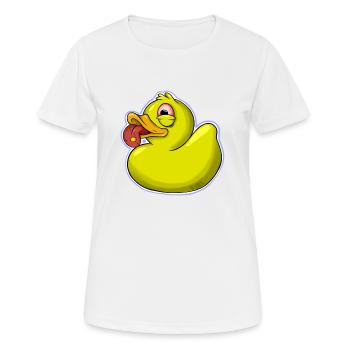Quietscheente - Frauen T-Shirt atmungsaktiv - Weiß - Vorne - AI Model Female 172 dark (172cm)