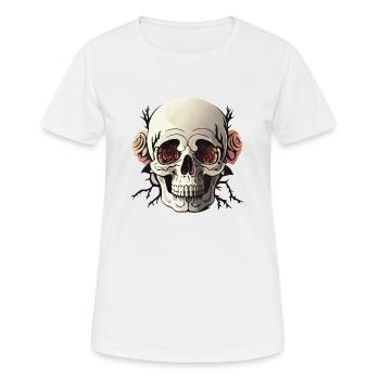 Halloween Skull - Women's Breathable T-Shirt - white - Front - AI Model Female 172 dark (172cm)