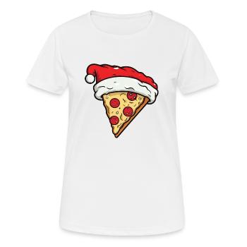 Pizza Noël Bande Dessinée - T-shirt respirant Femme - blanc - Devant - AI Model Female 172 dark (172cm)