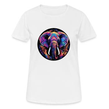 Elefant Neon Geschenk Wildtiere Fans Elfenbein - Frauen T-Shirt atmungsaktiv - Weiß - Vorne - AI Model Female 172 dark (172cm)