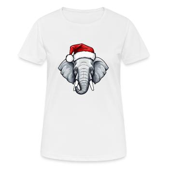 Elephant Head Christmas Xmas - Women's Breathable T-Shirt - white - Front - AI Model Female 172 dark (172cm)