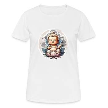 bébé Bouddha - meditation yoga relaxation - T-shirt respirant Femme - blanc - Devant - AI Model Female 172 dark (172cm)