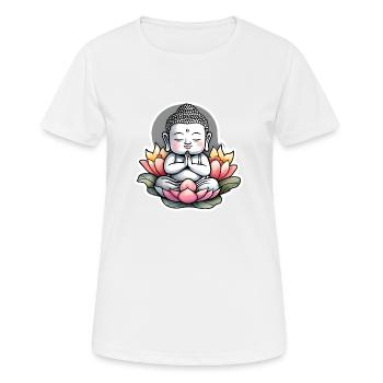 bébé Bouddha - meditation yoga relaxation - T-shirt respirant Femme - blanc - Devant - AI Model Female 172 dark (172cm)