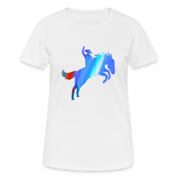 équitation,équitation,course,équitation,western - T-shirt respirant Femme - blanc - Devant - AI Model Female 172 dark (172cm)
