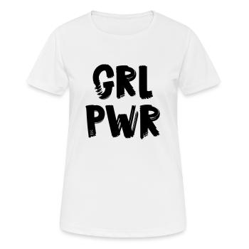 Girl-Power Girl-Power - Frauen T-Shirt atmungsaktiv - Weiß - Vorne - AI Model Female 172 dark (172cm)