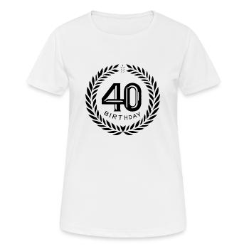 Vierzig 40 - Frauen T-Shirt atmungsaktiv - Weiß - Vorne - AI Model Female 172 dark (172cm)