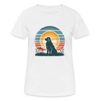Lumière Golden Retriever Vintage Sunset - T-shirt respirant Femme - blanc - Devant - AI Model Female 172 dark (172cm)