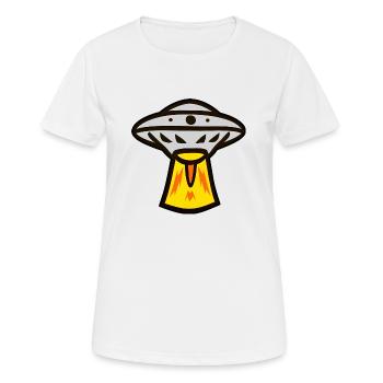Vaisseau spatial extraterrestre OVNI - T-shirt respirant Femme - blanc - Devant - AI Model Female 172 dark (172cm)