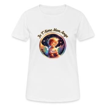 Je T Aime Mon Ange 1 - T-shirt respirant Femme - blanc - Devant - AI Model Female 172 dark (172cm)