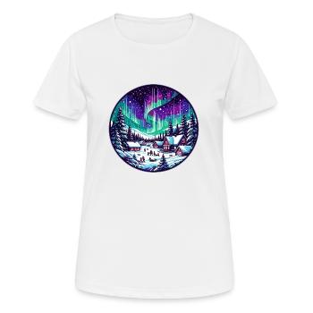 Aurores boréales mystiques - T-shirt respirant Femme - blanc - Devant - AI Model Female 172 dark (172cm)