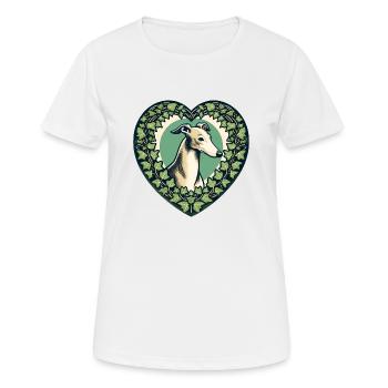 Lévrier - T-shirt respirant Femme - blanc - Devant - AI Model Female 172 dark (172cm)