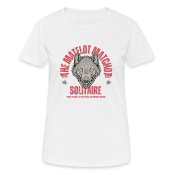 Le loup solitaire - T-shirt respirant Femme - blanc - Devant - AI Model Female 172 dark (172cm)