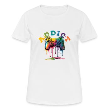 Gamer Addict - Frauen T-Shirt atmungsaktiv - Weiß - Vorne - AI Model Female 172 dark (172cm)