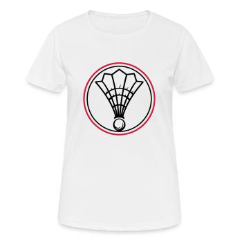 Badminton Symbol Mannschaft - Frauen T-Shirt atmungsaktiv - Weiß - Vorne - AI Model Female 172 dark (172cm)