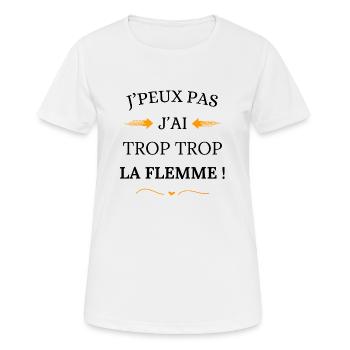 Ich kann nicht, ich bin zu faul - Frauen T-Shirt atmungsaktiv - Weiß - Vorne - AI Model Female 172 dark (172cm)
