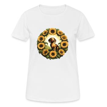 Dackel Hunderasse - Frauen T-Shirt atmungsaktiv - Weiß - Vorne - AI Model Female 172 dark (172cm)
