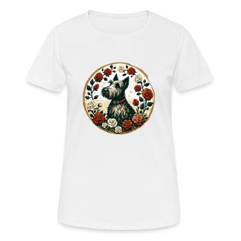 Terrier écossais - T-shirt respirant Femme - blanc - Devant - AI Model Female 172 dark (172cm)