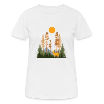 Versteckter Wald und Hirsche - Frauen T-Shirt atmungsaktiv - Weiß - Vorne - AI Model Female 172 dark (172cm)