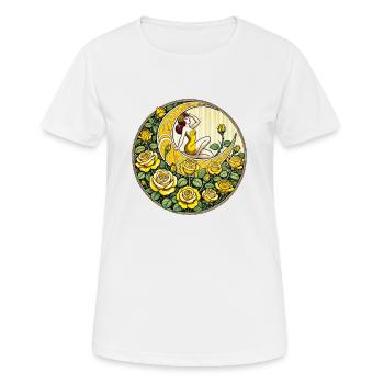 Pin-up Roses Jaunes - T-shirt respirant Femme - blanc - Devant - AI Model Female 172 dark (172cm)