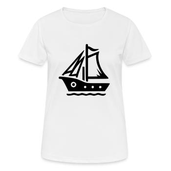 Small Sailboat - Women's Breathable T-Shirt - white - Front - AI Model Female 172 dark (172cm)