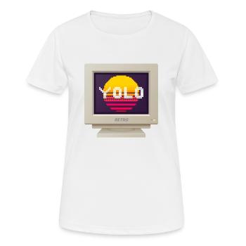 CRT Design - Du lebst nur einmal (YOLO) - Frauen T-Shirt atmungsaktiv - Weiß - Vorne - AI Model Female 172 dark (172cm)