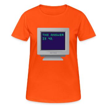 CRT - La réponse est 42. - T-shirt respirant Femme - orange néon - Devant - AI Model Female 172 dark (172cm)