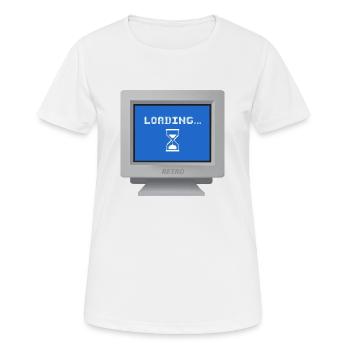 CRT design - Loading Wallpaper - Frauen T-Shirt atmungsaktiv - Weiß - Vorne - AI Model Female 172 dark (172cm)