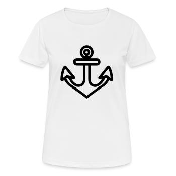 Anker - Frauen T-Shirt atmungsaktiv - Weiß - Vorne - AI Model Female 172 dark (172cm)