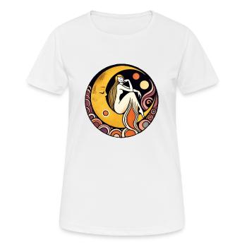 Retro Moon Goddess - Women's Breathable T-Shirt - white - Front - AI Model Female 172 dark (172cm)