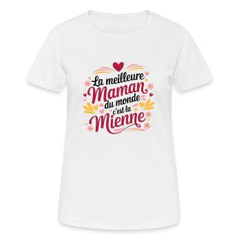 Meine Mutter, meine Heldin - Die Beste der Welt - Frauen T-Shirt atmungsaktiv - Weiß - Vorne - AI Model Female 172 dark (172cm)