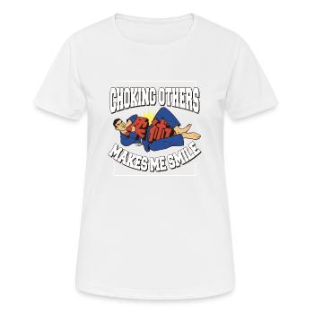 Jiu Jitsu Humor on the Mat - Women's Breathable T-Shirt - white - Front - AI Model Female 172 dark (172cm)