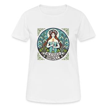 Imbolc - Frauen T-Shirt atmungsaktiv - Weiß - Vorne - AI Model Female 172 dark (172cm)