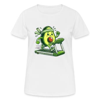 Eine sportliche Avocado - Frauen T-Shirt atmungsaktiv - Weiß - Vorne - AI Model Female 172 dark (172cm)