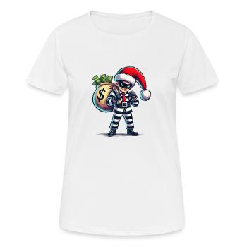 Voleurs Noël - T-shirt respirant Femme - blanc - Devant - AI Model Female 172 dark (172cm)