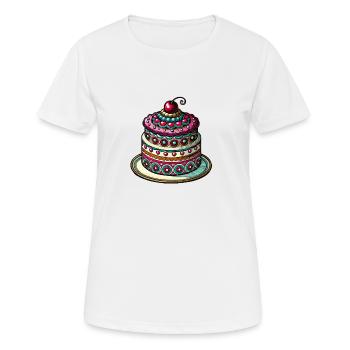 Birthday Cake Cake - Women's Breathable T-Shirt - white - Front - AI Model Female 172 dark (172cm)