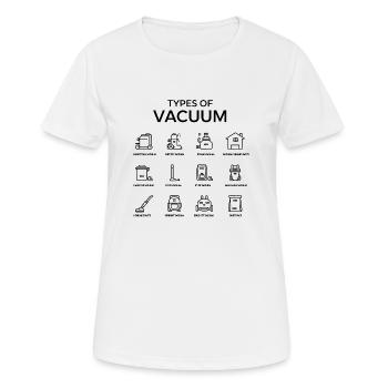 Arten von Staubsaugern - Staubsauger 2025 - Frauen T-Shirt atmungsaktiv - Weiß - Vorne - AI Model Female 172 dark (172cm)