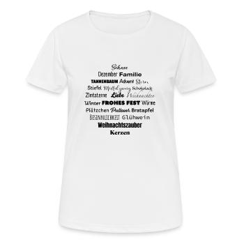 Boule de Noël Décoration de l’Avent de Noël - T-shirt respirant Femme - blanc - Devant - AI Model Female 172 dark (172cm)