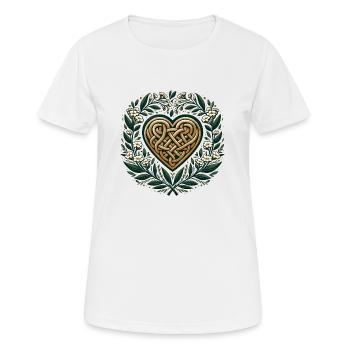 Art celtique coeur printanier druide païen oeuvre - T-shirt respirant Femme - blanc - Devant - AI Model Female 172 dark (172cm)