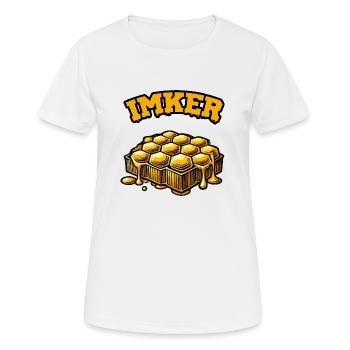 honigwaben imker honig - Frauen T-Shirt atmungsaktiv - Weiß - Vorne - AI Model Female 172 dark (172cm)