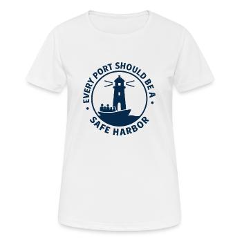 Chaque port doit être un port sûr - T-shirt respirant Femme - blanc - Devant - AI Model Female 172 dark (172cm)