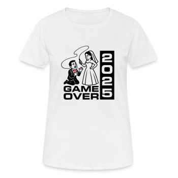 Mariage Game Over 2025 - T-shirt respirant Femme - blanc - Devant - AI Model Female 172 dark (172cm)