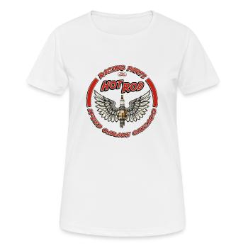 Hot Rod racing parts - T-shirt respirant Femme - blanc - Devant - AI Model Female 172 dark (172cm)