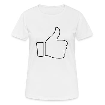 Pouce Levé - J'aime - T-shirt respirant Femme - blanc - Devant - AI Model Female 172 dark (172cm)