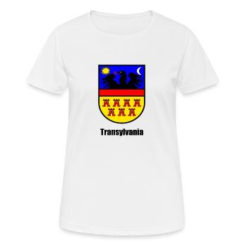 Siebenbürgen-Wappen "Transylvania" - Frauen T-Shirt atmungsaktiv - Weiß - Vorne - AI Model Female 172 dark (172cm)