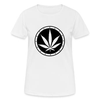 Hanfblatt - Frauen T-Shirt atmungsaktiv - Weiß - Vorne - AI Model Female 172 dark (172cm)